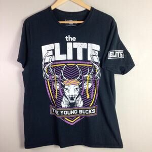 Official The Elite Young Bucks Pro Wrestling Shirt Black Large